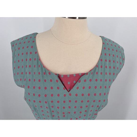 J. Peterman Blue and Pink Midi Dress - Picture 2 of 13